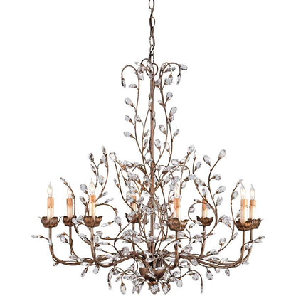 Currey and Company Crystal Bud 33" Wide 8 Light Chandelier, Large with Customizable Shades