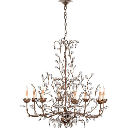 Currey and Company Crystal Bud 33" Wide 8 Light Chandelier, Large with Customizable Shades