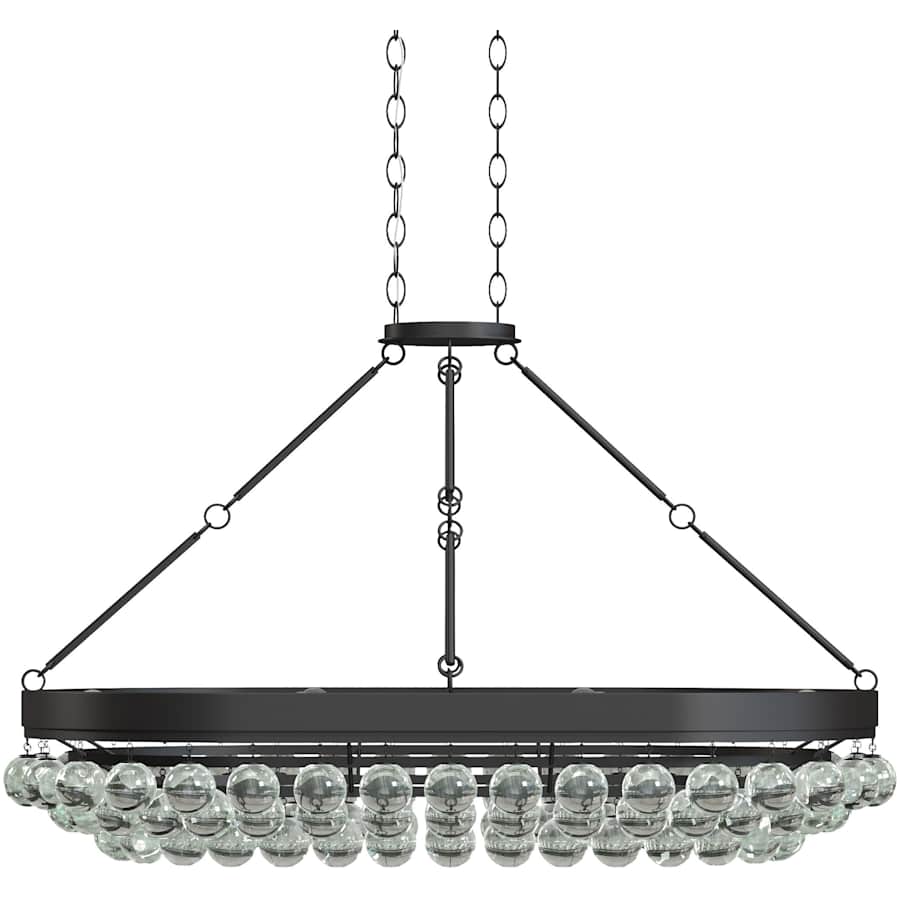 Currey and Company Balthazar 46" Wide 6 Light Large Chandelier with Suspended Clear Glass Globes