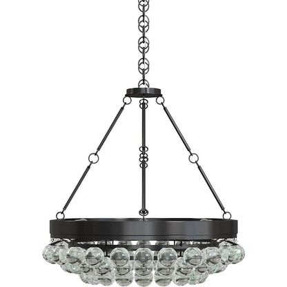 Currey and Company Balthazar 46" Wide 6 Light Large Chandelier with Suspended Clear Glass Globes