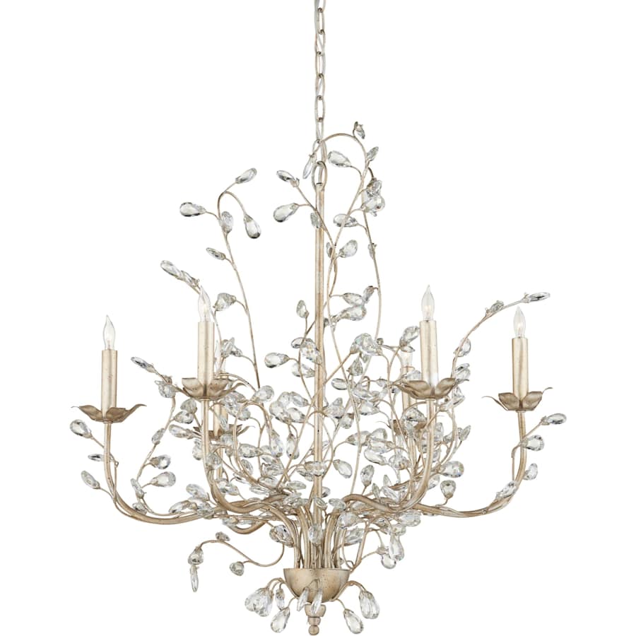 Currey and Company Crystal Bud 28" Wide 6 Light 1 Tier Chandelier