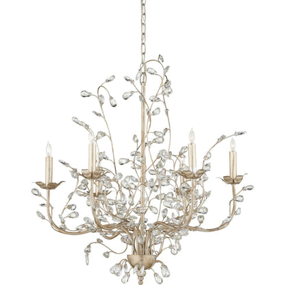 Currey and Company Crystal Bud 28" Wide 6 Light 1 Tier Chandelier