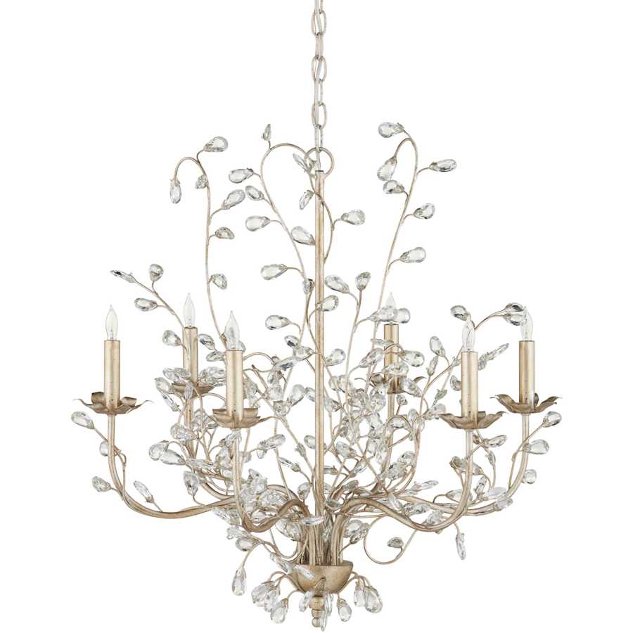 Currey and Company Crystal Bud 28" Wide 6 Light 1 Tier Chandelier
