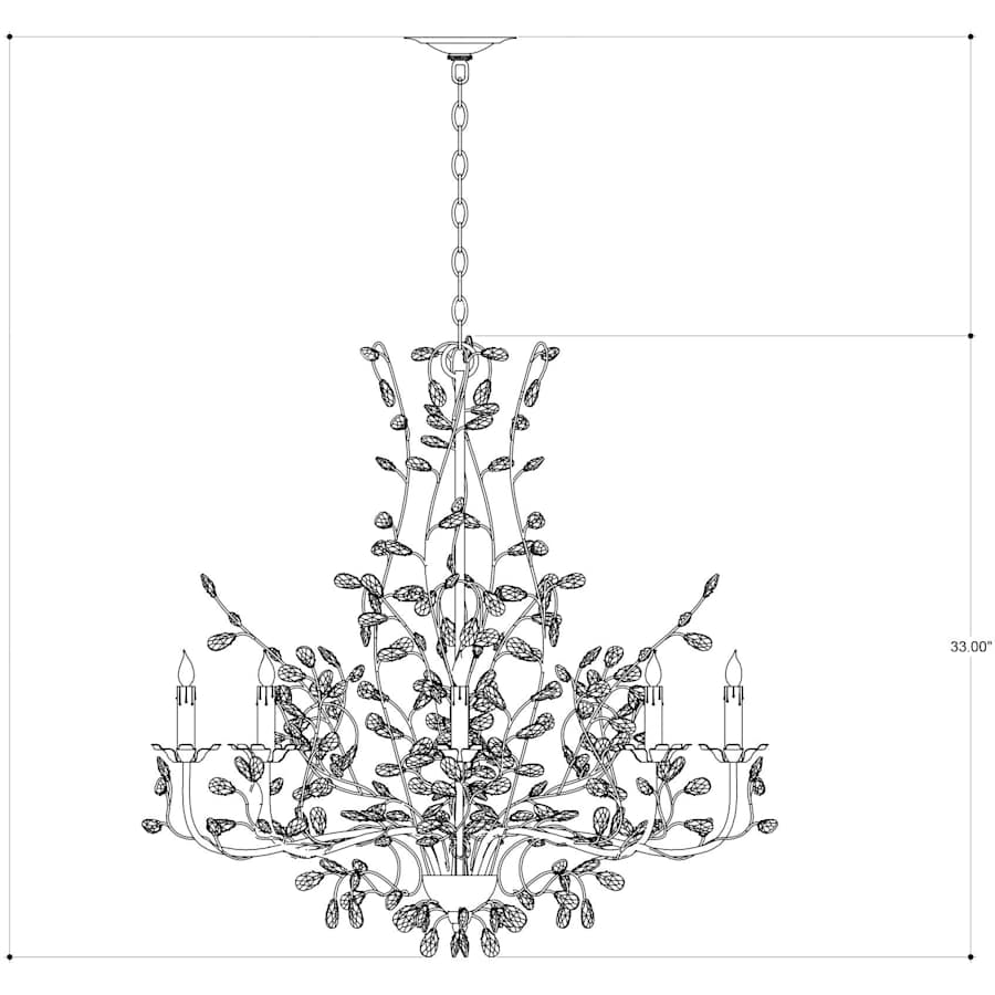 Currey and Company Crystal Bud 33" Wide 8 Light 1 Tier Chandelier