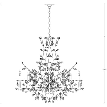 Currey and Company Crystal Bud 33" Wide 8 Light 1 Tier Chandelier