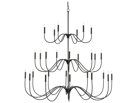 Luxecor Tirrell 27-Light Antique Black Candelabra Chandelier