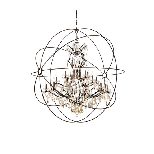 Elegant Lighting Geneva 25 Light 60" Wide Crystal Chandelier with Clear Royal Cut Crystals