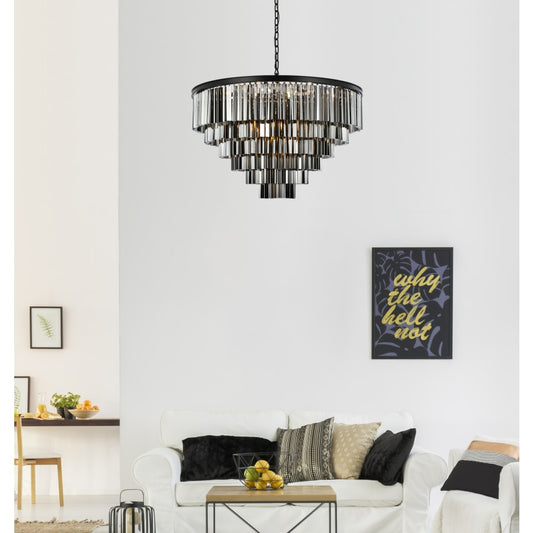 Elegant Lighting Sydney 33 Light 44" Wide Crystal Chandelier with Silver Shade Royal Cut Crystals