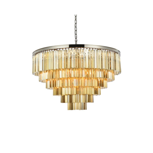 Elegant Lighting Sydney 33 Light 44" Wide Crystal Chandelier with Golden Teak Royal Cut Crystals