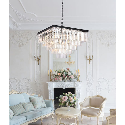 Elegant Lighting Sydney 21 Light 34" Wide Crystal Waterfall Chandelier