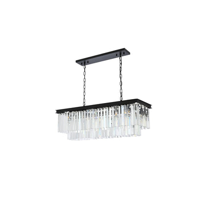 Elegant Lighting Sydney 12 Light 40" Wide Crystal Linear Chandelier with Clear Royal Cut Crystals