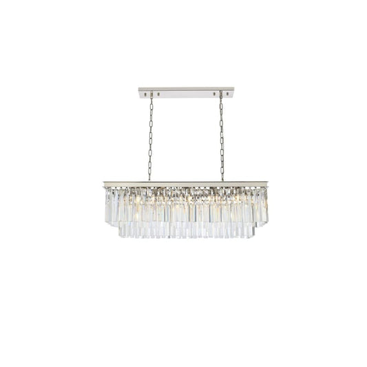 Elegant Lighting Sydney 12 Light 40" Wide Crystal Linear Chandelier with Clear Royal Cut Crystals