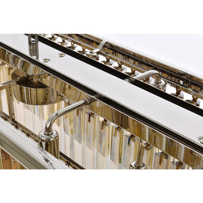 Elegant Lighting Sydney 12 Light 60" Wide Crystal Linear Chandelier with Golden Teak Royal Cut Crystals