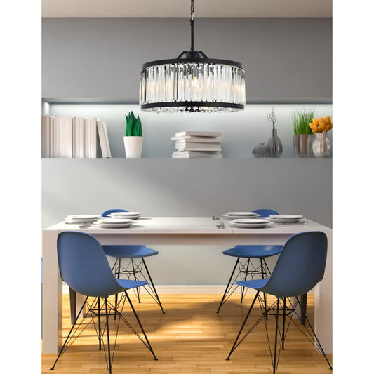 Elegant Lighting Chelsea 8 Light 28" Wide Crystal Drum Chandelier with Clear Royal Cut Crystals