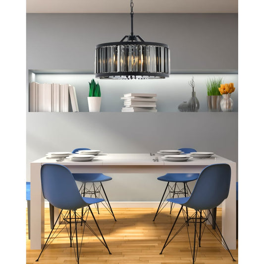 Elegant Lighting Chelsea 8 Light 28" Wide Crystal Drum Chandelier with Silver Shade Royal Cut Crystals