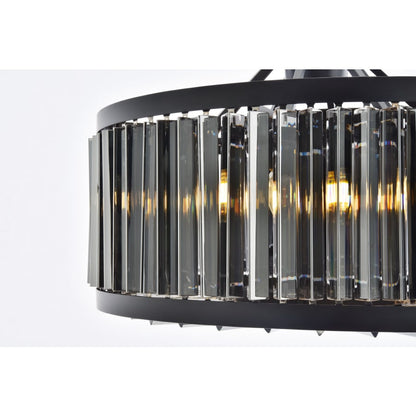 Elegant Lighting Chelsea 8 Light 28" Wide Crystal Drum Chandelier with Silver Shade Royal Cut Crystals