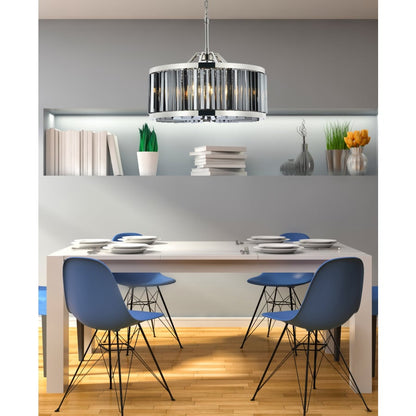 Elegant Lighting Chelsea 8 Light 28" Wide Crystal Drum Chandelier with Silver Shade Royal Cut Crystals