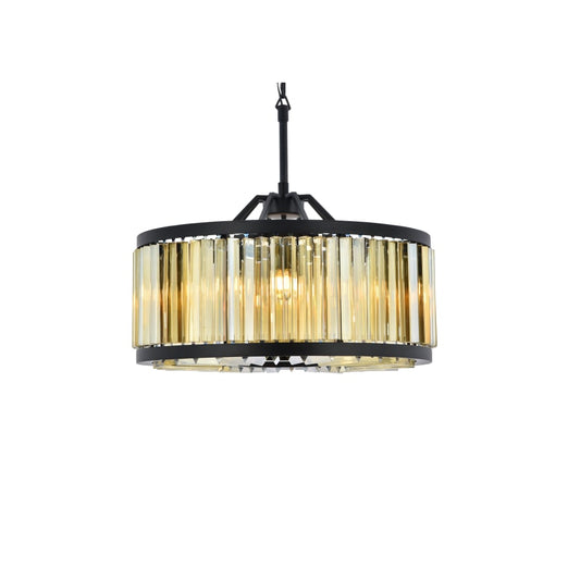 Elegant Lighting Chelsea 8 Light 28" Wide Crystal Drum Chandelier with Golden Teak Royal Cut Crystals