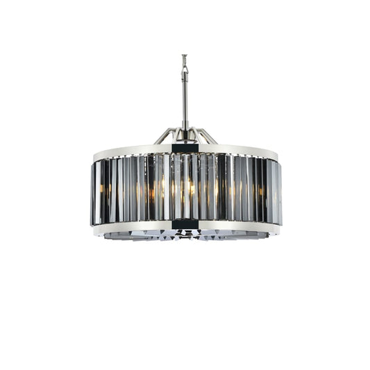 Elegant Lighting Chelsea 8 Light 28" Wide Crystal Drum Chandelier with Silver Shade Royal Cut Crystals