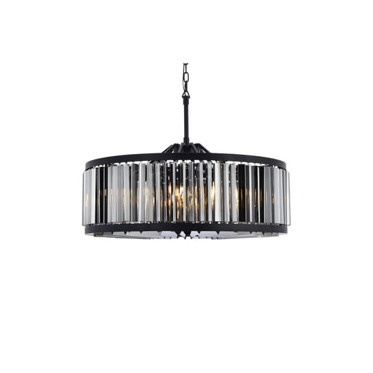 Elegant Lighting Chelsea 10 Light 36" Wide Crystal Drum Chandelier with Silver Shade Royal Cut Crystals
