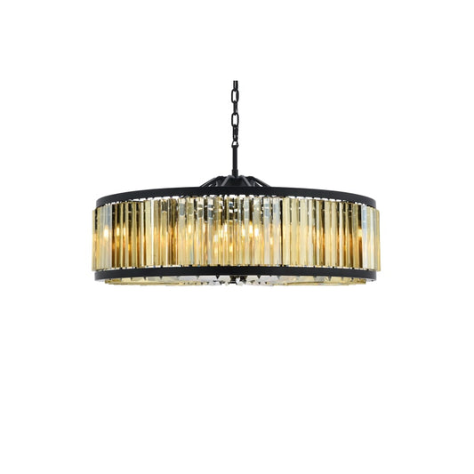 Elegant Lighting Chelsea 10 Light 44" Wide Crystal Drum Chandelier with Golden Teak Royal Cut Crystals