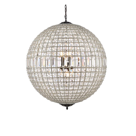 Elegant Lighting Olivia 8 Light 36" Wide Crystal Globe Chandelier with Clear Royal Cut Crystals