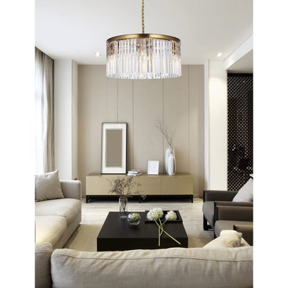 Elegant Lighting Sydney 8 Light 32" Wide Crystal Drum Chandelier