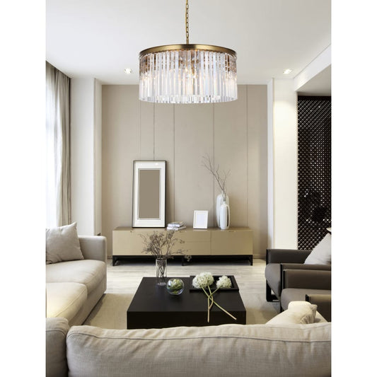 Elegant Lighting Sydney 8 Light 32" Wide Crystal Drum Chandelier