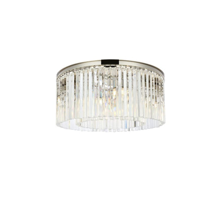 Elegant Lighting Sydney 8 Light 32" Wide Flush Mount Drum Ceiling Fixture with Clear Royal Cut Crystals