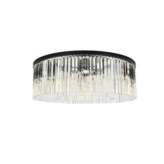 Elegant Lighting Sydney 10 Light 44" Wide Flush Mount Drum Ceiling Fixture with Clear Royal Cut Crystals