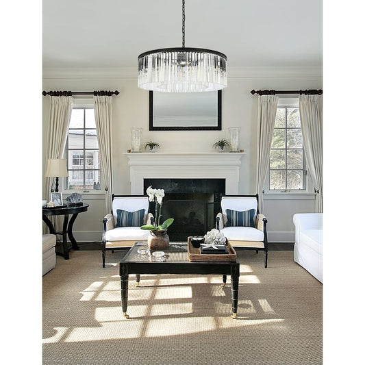 Elegant Lighting Sydney 10 Light 44" Wide Crystal Drum Chandelier with Clear Royal Cut Crystals