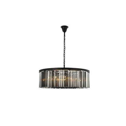 Elegant Lighting Sydney 10 Light 44" Wide Crystal Drum Chandelier with Silver Shade Royal Cut Crystals