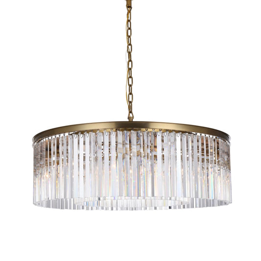 Elegant Lighting Sydney 10 Light 44" Wide Crystal Drum Chandelier