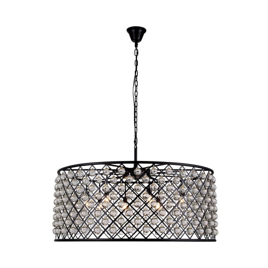 Elegant Lighting Madison 10 Light 44" Wide Crystal Drum Chandelier with Clear Royal Cut Crystals