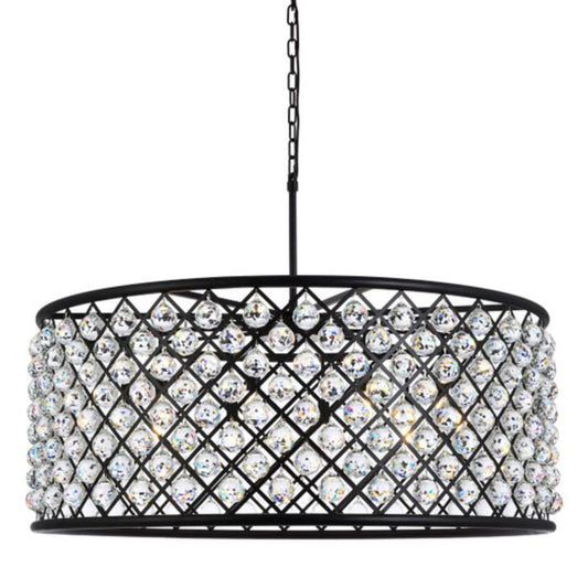 Elegant Lighting Madison 10 Light 44" Wide Crystal Drum Chandelier with Clear Royal Cut Crystals