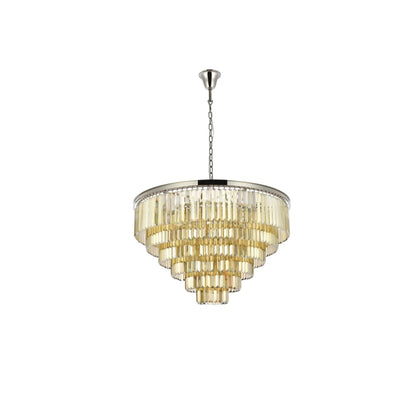 Elegant Lighting Sydney 33 Light 44" Wide Crystal Chandelier with Golden Teak Royal Cut Crystals