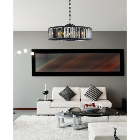 Elegant Lighting Chelsea 10 Light 44" Wide Crystal Drum Chandelier with Silver Shade Royal Cut Crystals