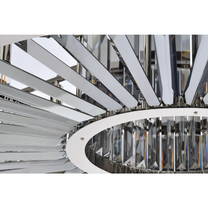 Elegant Lighting Chelsea 10 Light 44" Wide Crystal Drum Chandelier with Silver Shade Royal Cut Crystals