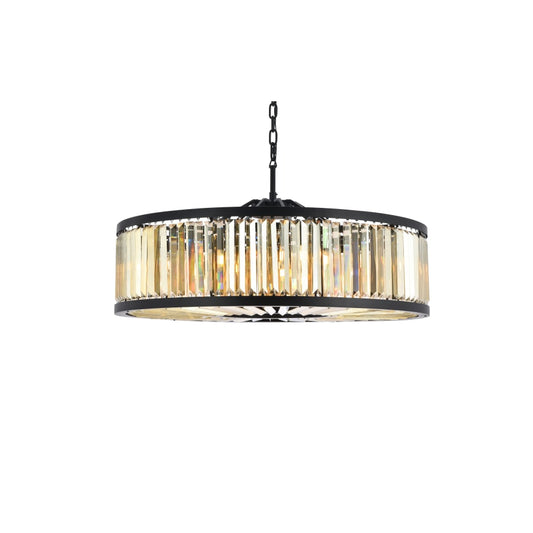 Elegant Lighting Chelsea 10 Light 44" Wide Crystal Drum Chandelier with Golden Teak Royal Cut Crystals