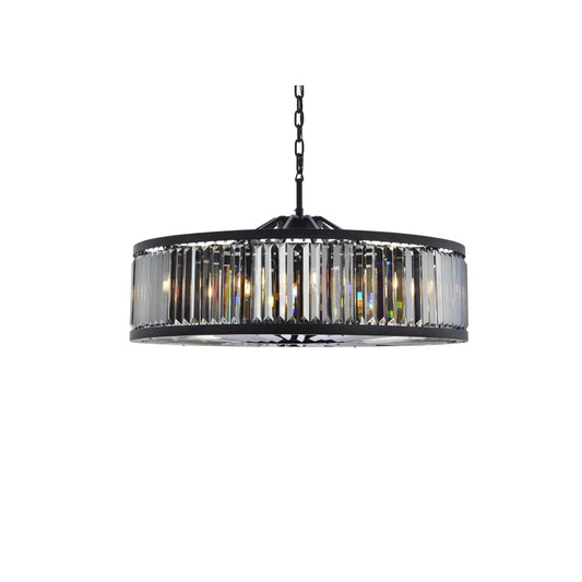 Elegant Lighting Chelsea 10 Light 44" Wide Crystal Drum Chandelier with Silver Shade Royal Cut Crystals