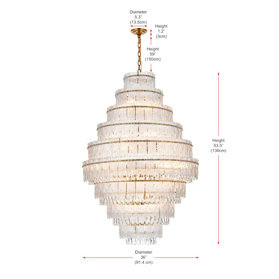 Elegant Lighting Emilia 27 Light 36" Wide Crystal Chandelier