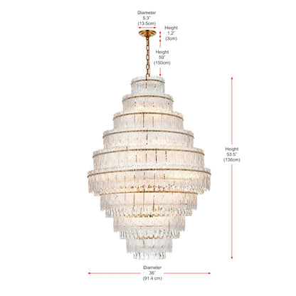 Elegant Lighting Emilia 27 Light 36" Wide Crystal Chandelier