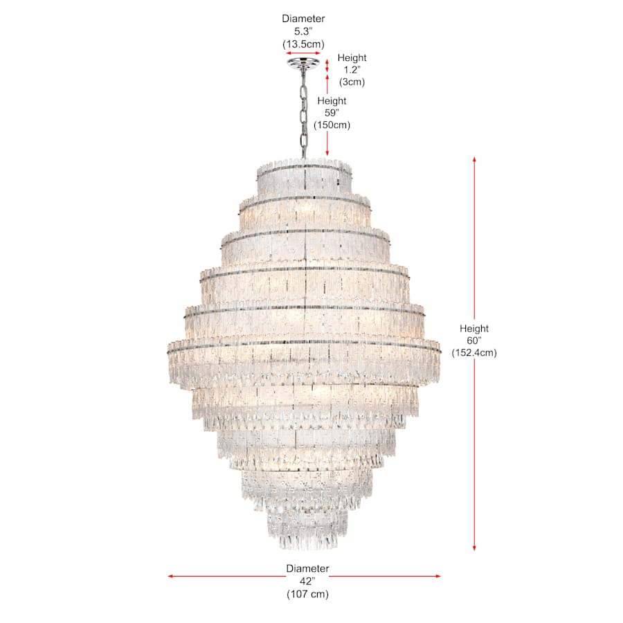 Elegant Lighting Emilia 33 Light 42" Wide Crystal Chandelier