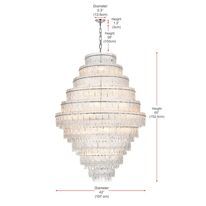 Elegant Lighting Emilia 33 Light 42" Wide Crystal Chandelier