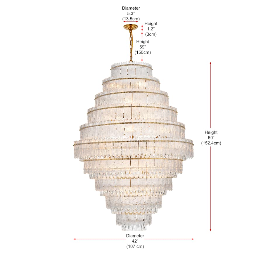 Elegant Lighting Emilia 33 Light 42" Wide Crystal Chandelier