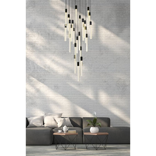 Elegant Lighting Weston 25 Light 42" Wide LED Crystal Multi Light Pendant with Clear Crystal Accents