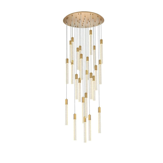 Elegant Lighting Weston 25 Light 42" Wide LED Crystal Multi Light Pendant with Clear Crystal Accents