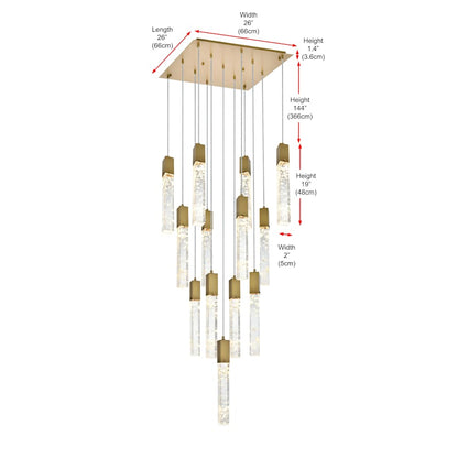 Elegant Lighting Aurora 26" Wide Crystal Multi Light Pendant
