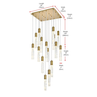 Elegant Lighting Aurora 30" Wide Crystal Multi Light Pendant