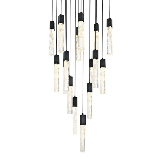 Elegant Lighting Aurora 30" Wide Crystal Multi Light Pendant